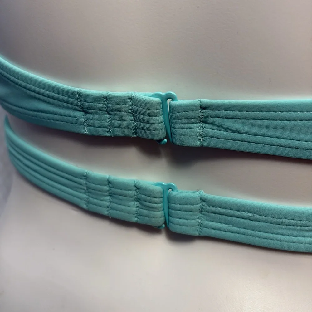 Aerie blue bikini swimsuit 2 piece crop size S low rise bottoms light blue - Picture 7 of 10